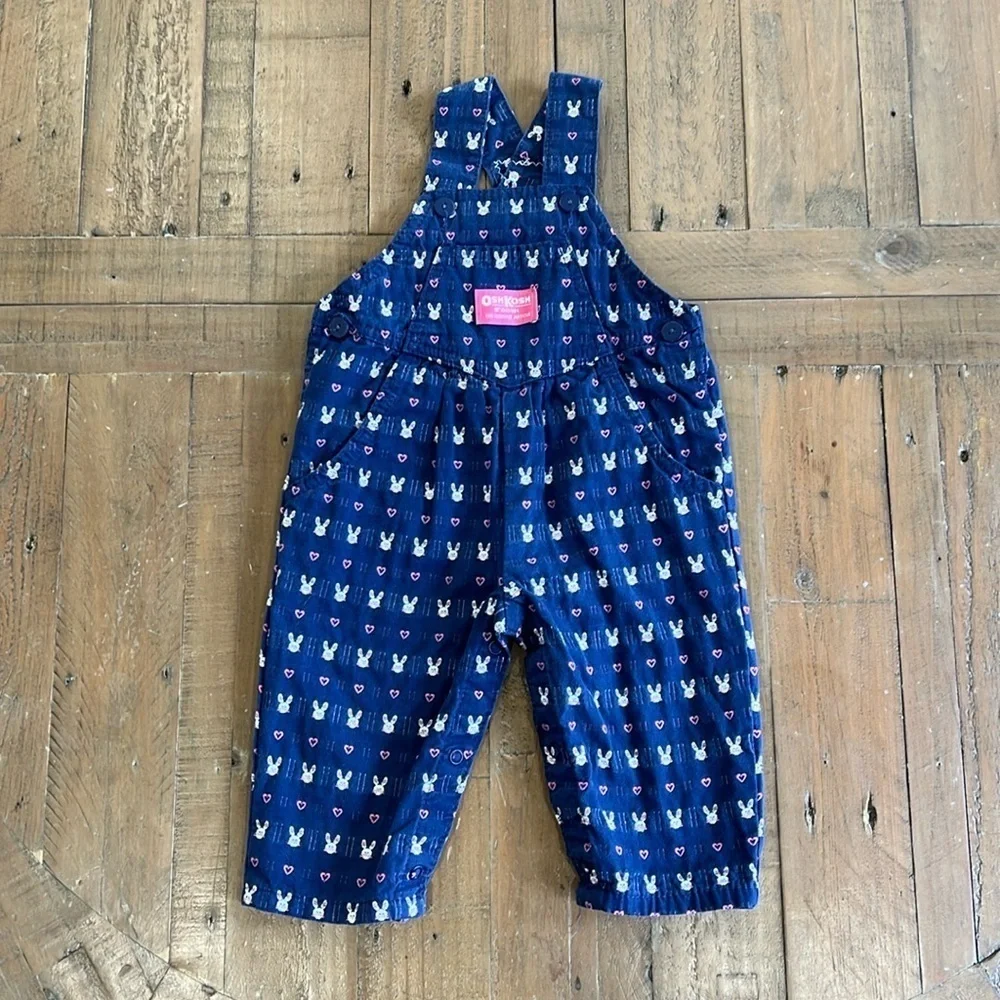 Oshkosh vintage navy rabbit overalls